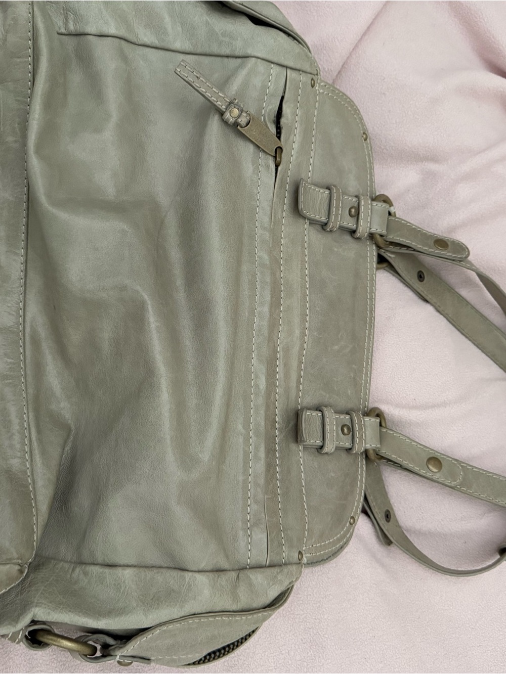 Cynthia Rowley Leather Shoulder Bag in Sage Green